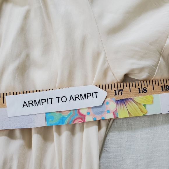 Misslook Cream Milkmaid Cottage Ruffles Maxi Dress Sz Sm Raglan Sleeve Flowy - Picture 3 of 10